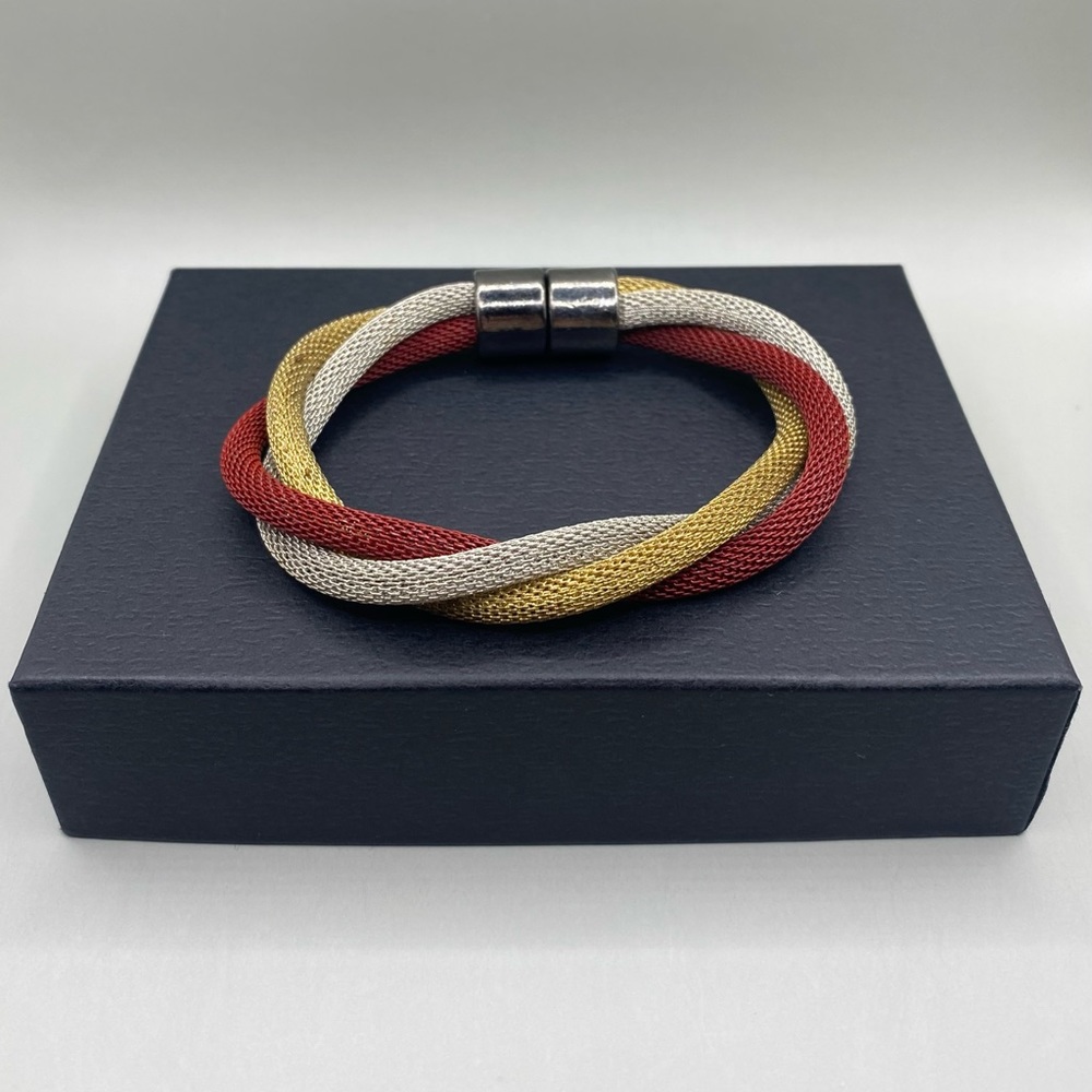 ⚜️⛓Tricolor Metal Mesh Magnetic Bracelet